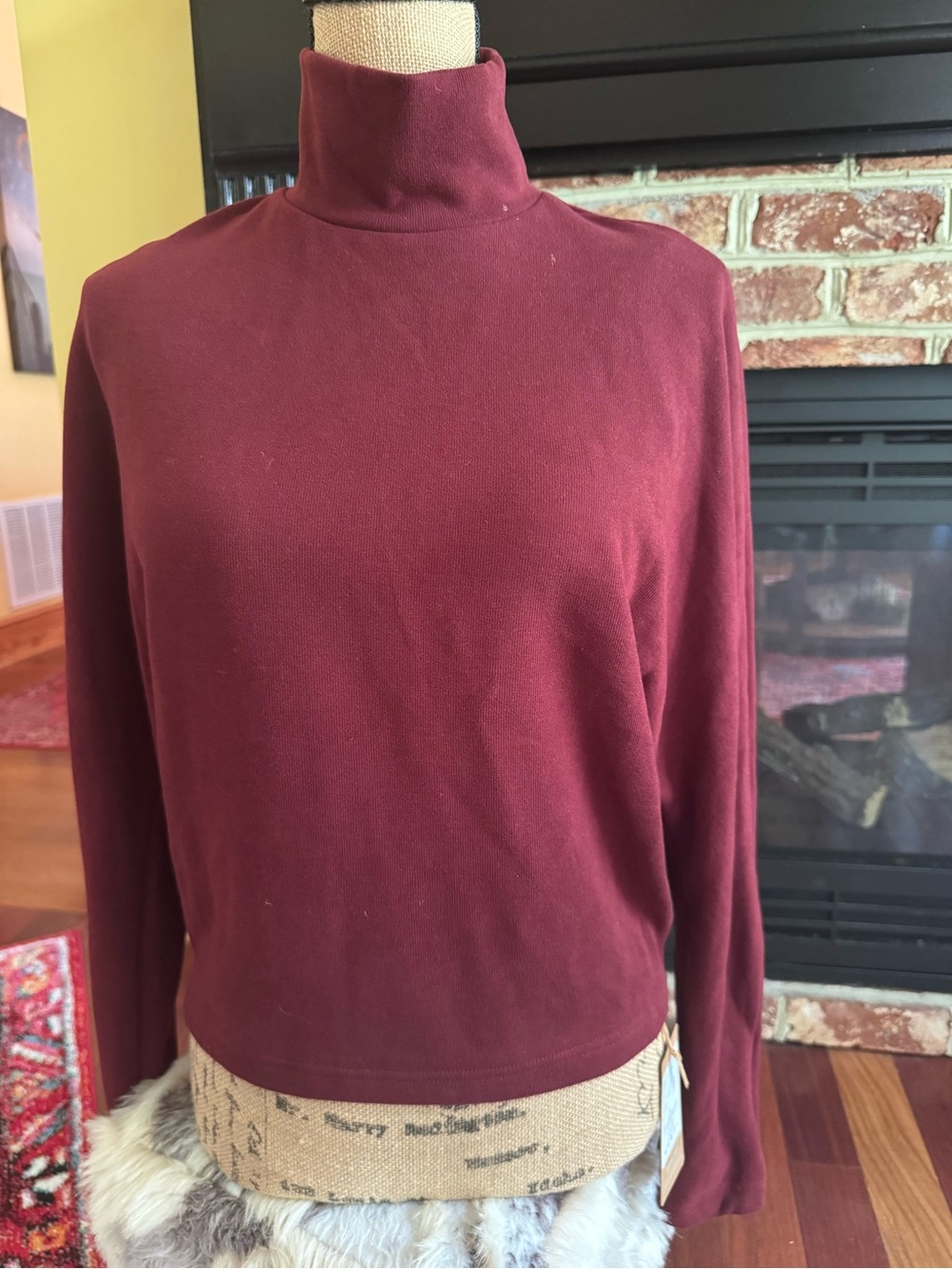 OGL LYOCELL AND VISCOSE BLEND TURTLE NECK TOP WITH BRA NWT